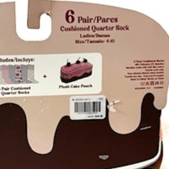 Moon Cake plush pouch with 6 pair of quarter socks NWT - Picture 8 of 10